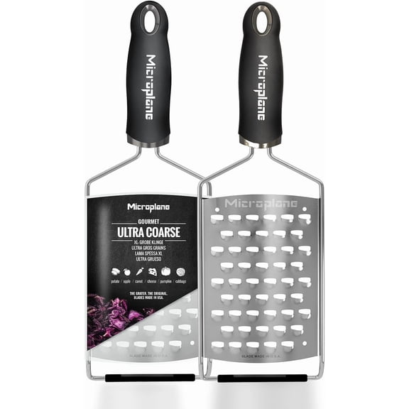 Gourmet Series Ultra Coarse Grater - Stainless Steel Durable Cheese & Vegetable Grater with Non-Slip Handle for Kitchen, Professional Chef Tools & Equipment