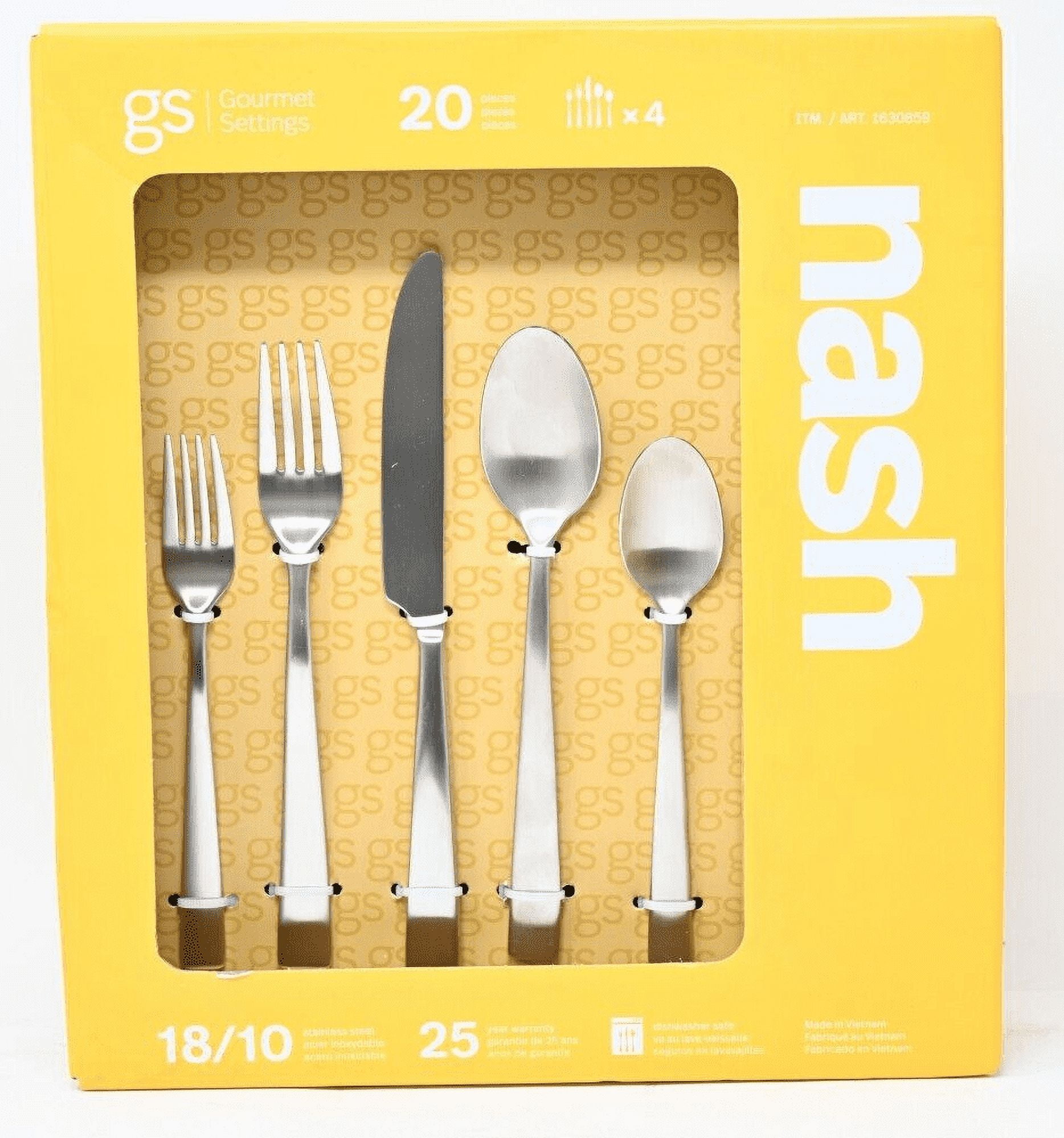 Gourmet Settings 20piece Nash Stainless Steel Flatware Set
