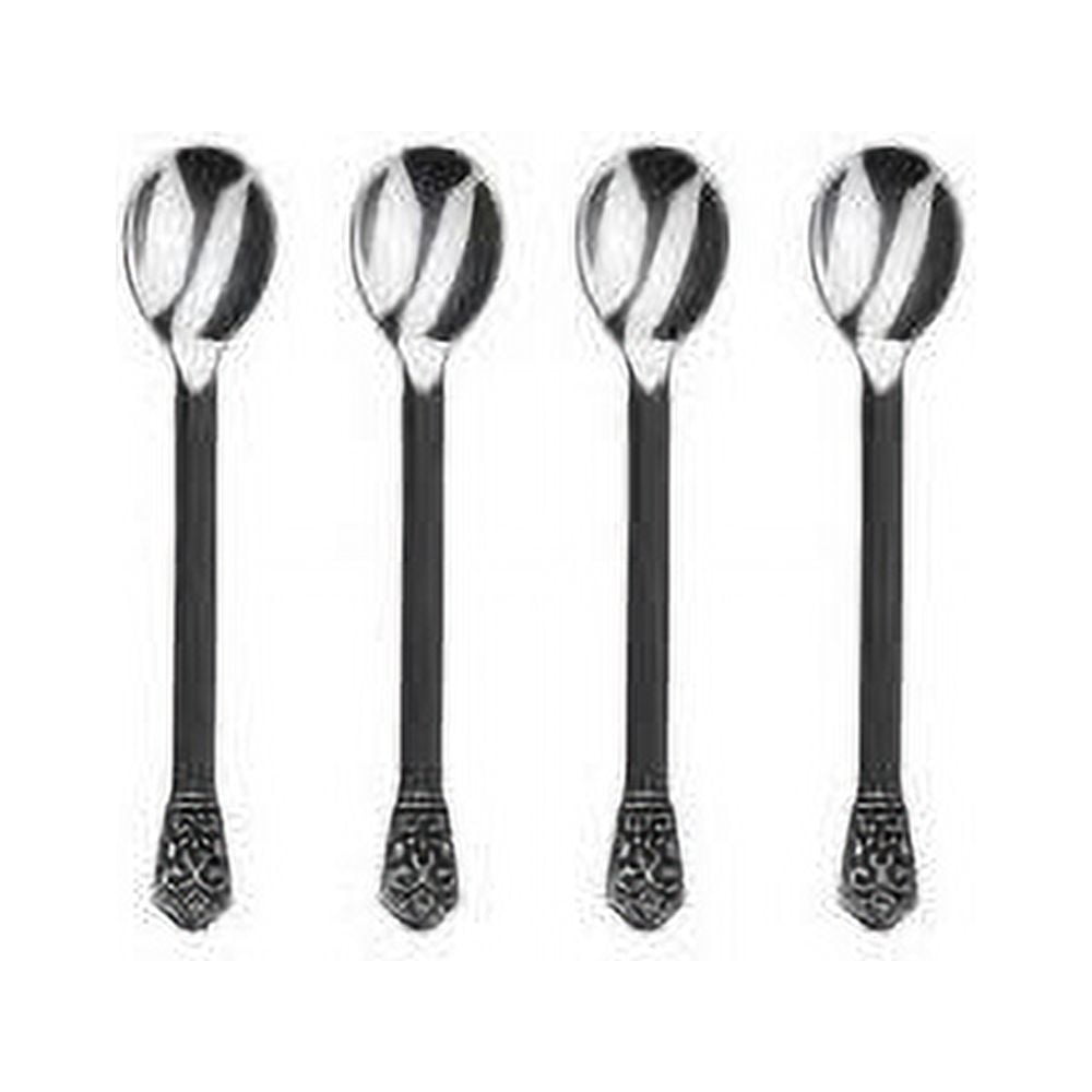 Avalon Matte Black Stainless Steel Demitasse Spoons Set of 4