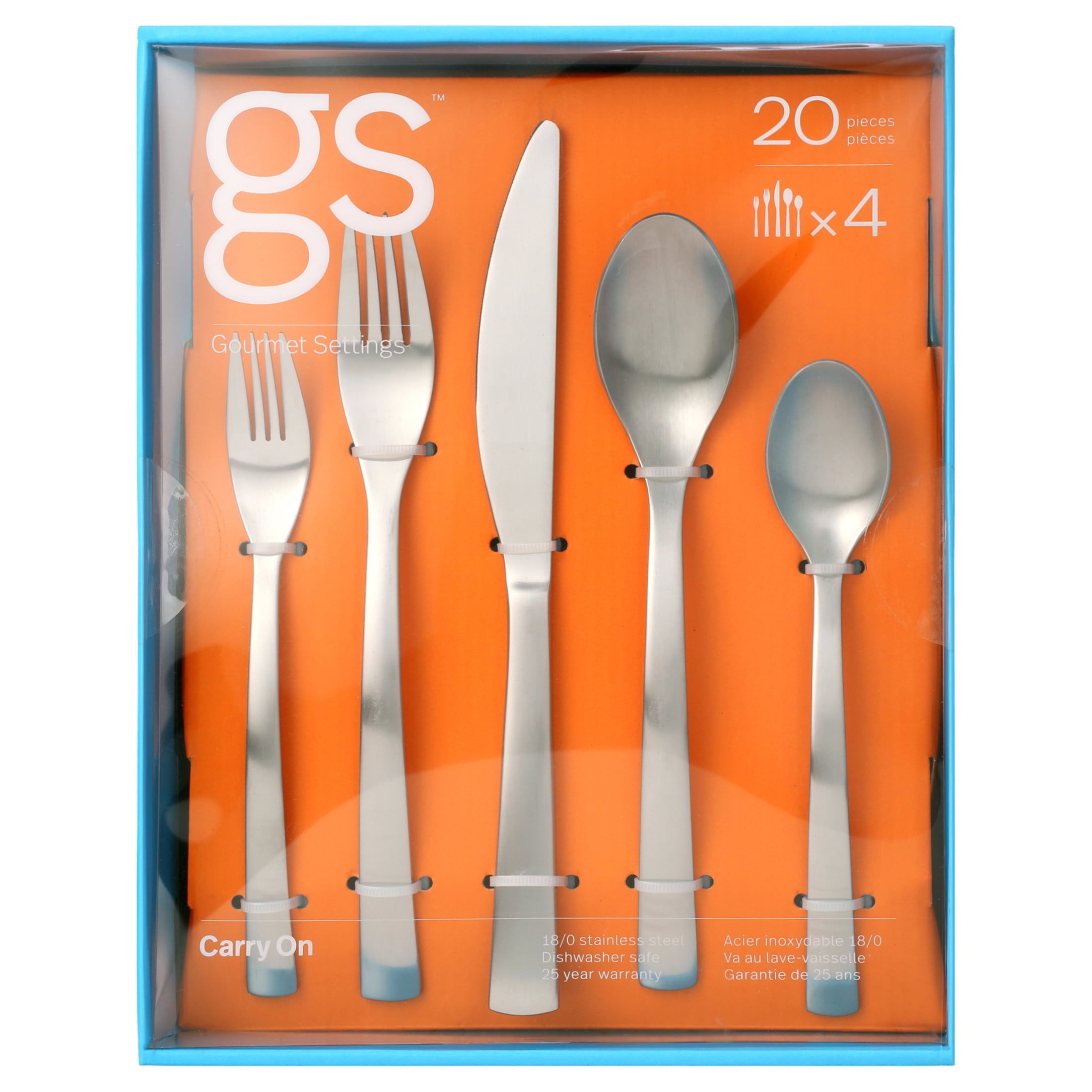 Gourmet Settings Carry On 20pc Flatware Set, 18/0 Stainless Steel
