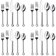 Gourmet Settings Silver Braid 18/10 Stainless Steel 20pc. Flatware Set