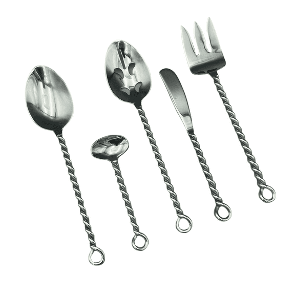 Gourmet Settings (GS) Silver Braid 18/10 Stainless Steel 5pc. Hostess Set