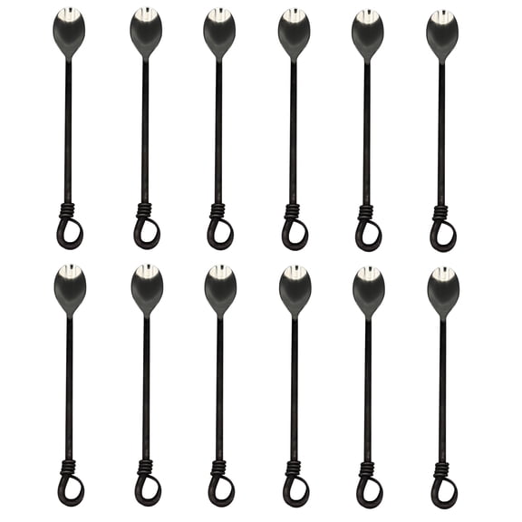 Gourmet Settings Twist N Shout 18/10 Stainless Iced Beverage Spoon (Set of Twelve)