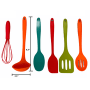 Gourmet Silicone Cooking Tool Sets Egg Beater Spoon Spatula Utensils 6 Pieces Basic Kitchen Set