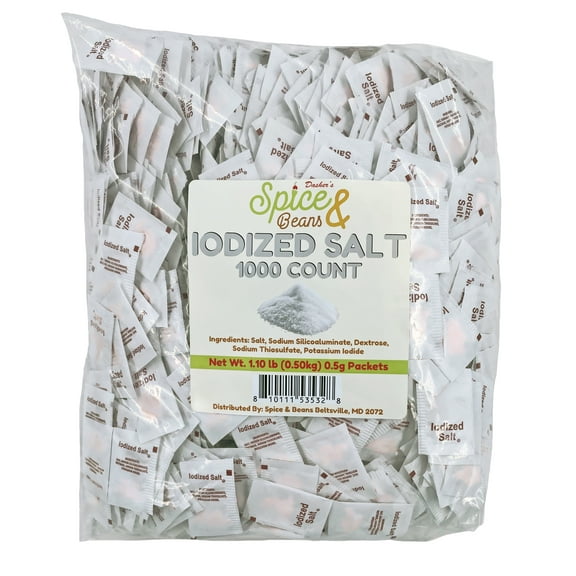 Gourmet Single Serve Packets | (1000 Count, Iodized Salt)