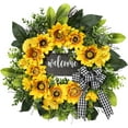 thumbnail image 1 of Sunflower Wreath with Welcome,Spring Summer Wreath for Front Door, Unique Housewarming Gift,mother'day Gift,Farmhouse Porch Decor,Sunflower Wall Decor,Wedding Favors,Year Round wreaths-20inch, 1 of 14
