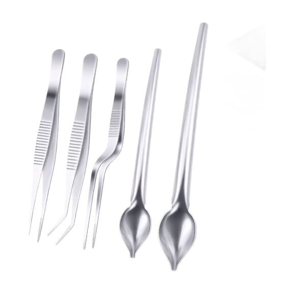 Gourmet Tools Set, Precision Spoons and Culinary Tweezers for Plating Decorating, Artist Tools for Chefs, 11 Piece Stainless Steel Kitchen Kit