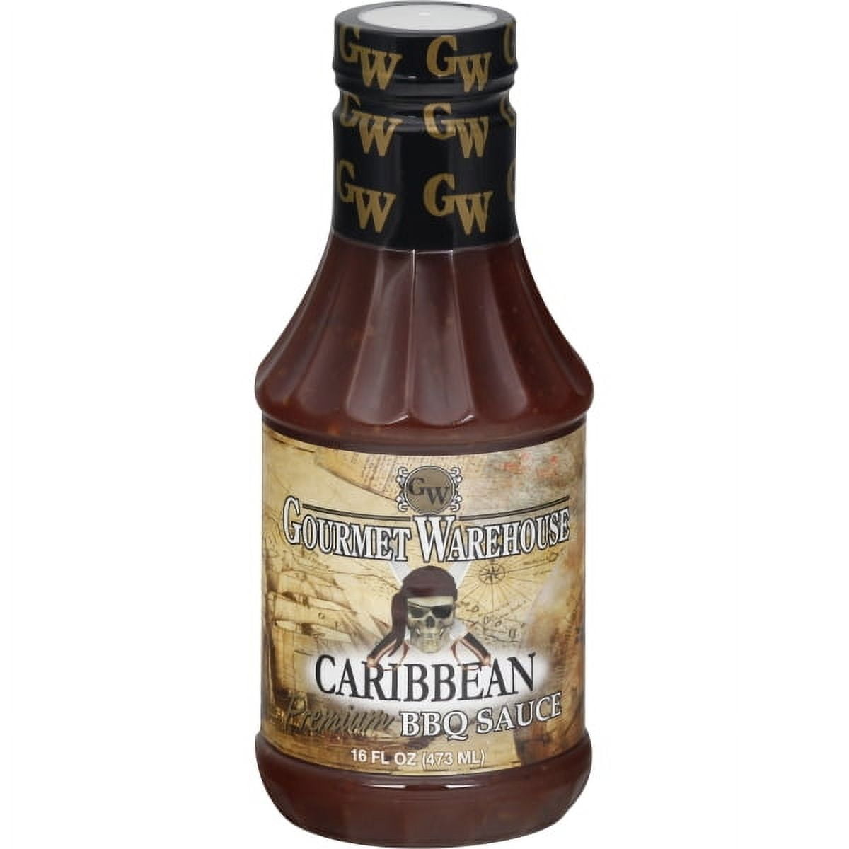 Gourmet Warehouse Caribbean BBQ Sauce, 16 oz  Gluten-Free All Natural Tropical BBQ Glaze