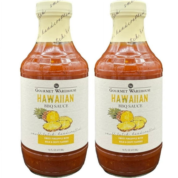 Gourmet Warehouse Hawaiian BBQ Sauce, 16 Fl ozs, 2 Pack - No MSG, No HFCS