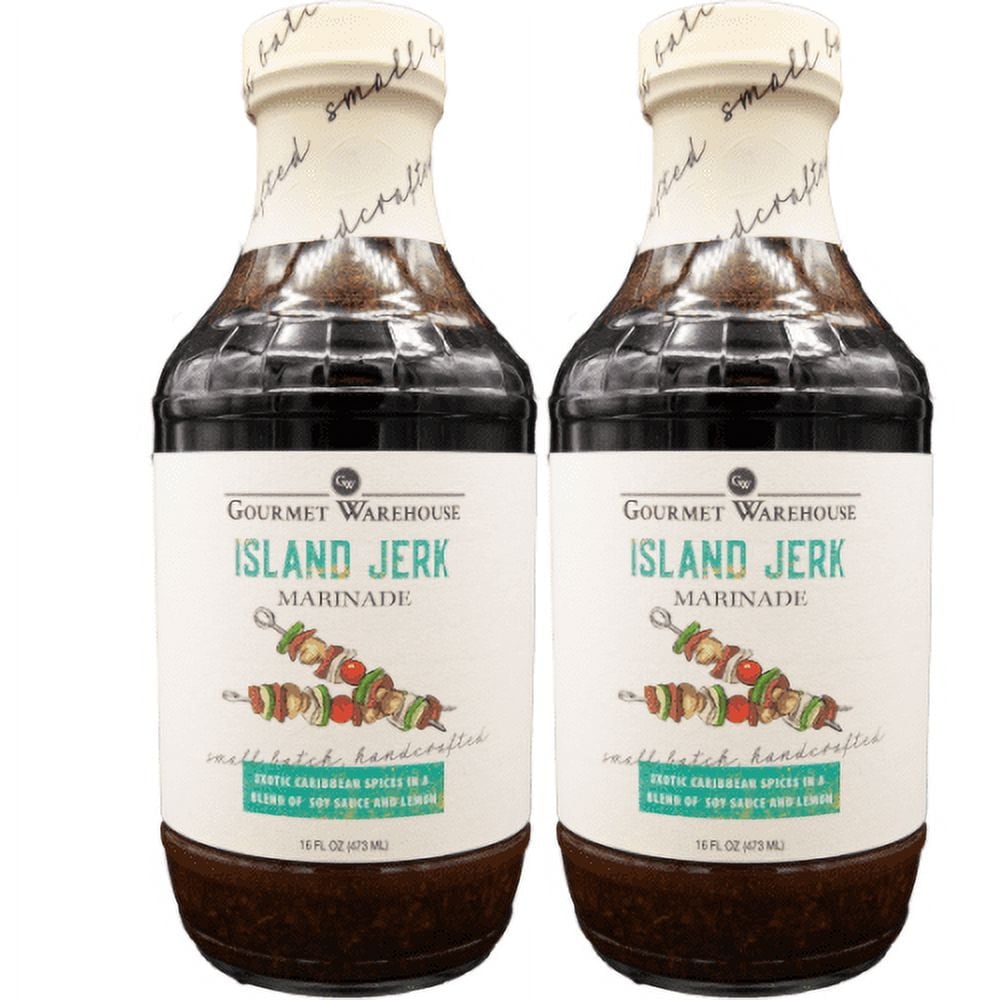 Gourmet Warehouse Island Jerk Marinade, 16 Fl ozs, 2 Pack - No MSG, No HFCS