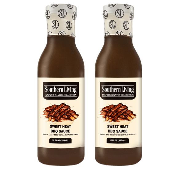 Southern Living Sweet Heat BBQ Sauce, 2 Pack, 16 Ounces Each Tangy-Sweet Barbecue Sauce for Grilling, Dipping, and Marinades