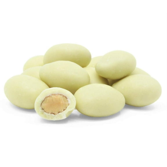 Gourmet White Chocolate Covered Almonds by Its Delish, 2 lbs Bulk White Milk Chocolate Coated Almond Nuts, Kosher Dairy