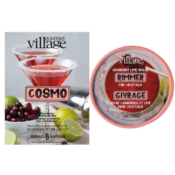 Gourmet du Village Cosmo Drink Mix and Cranberry Lime Rimmer Set