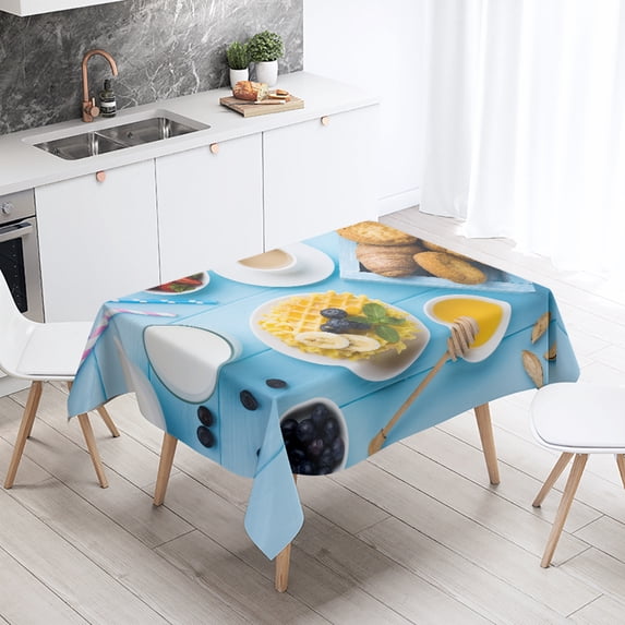 Gourmet printed tablecloth Anti-fouling and waterproof rectangular Kitchen restaurant table decoration
