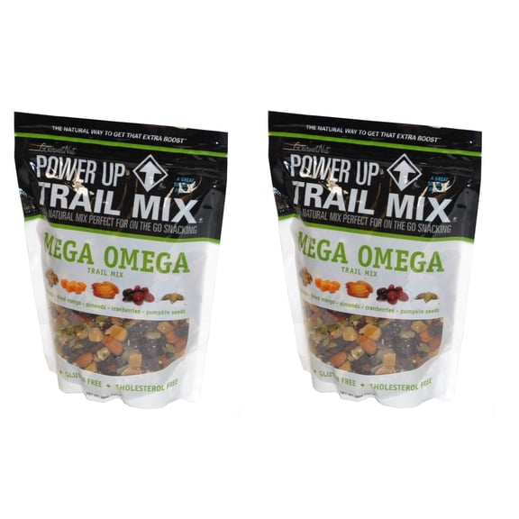 GourmetNut Power Up Trail Mix, Mega Omega Trail Mix 26 oz Two Pack