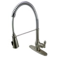 thumbnail image 1 of Gourmetier American Classic Single Handle Pull-Down Spray Kitchen Faucet, Satin Nickel, 1 of 1