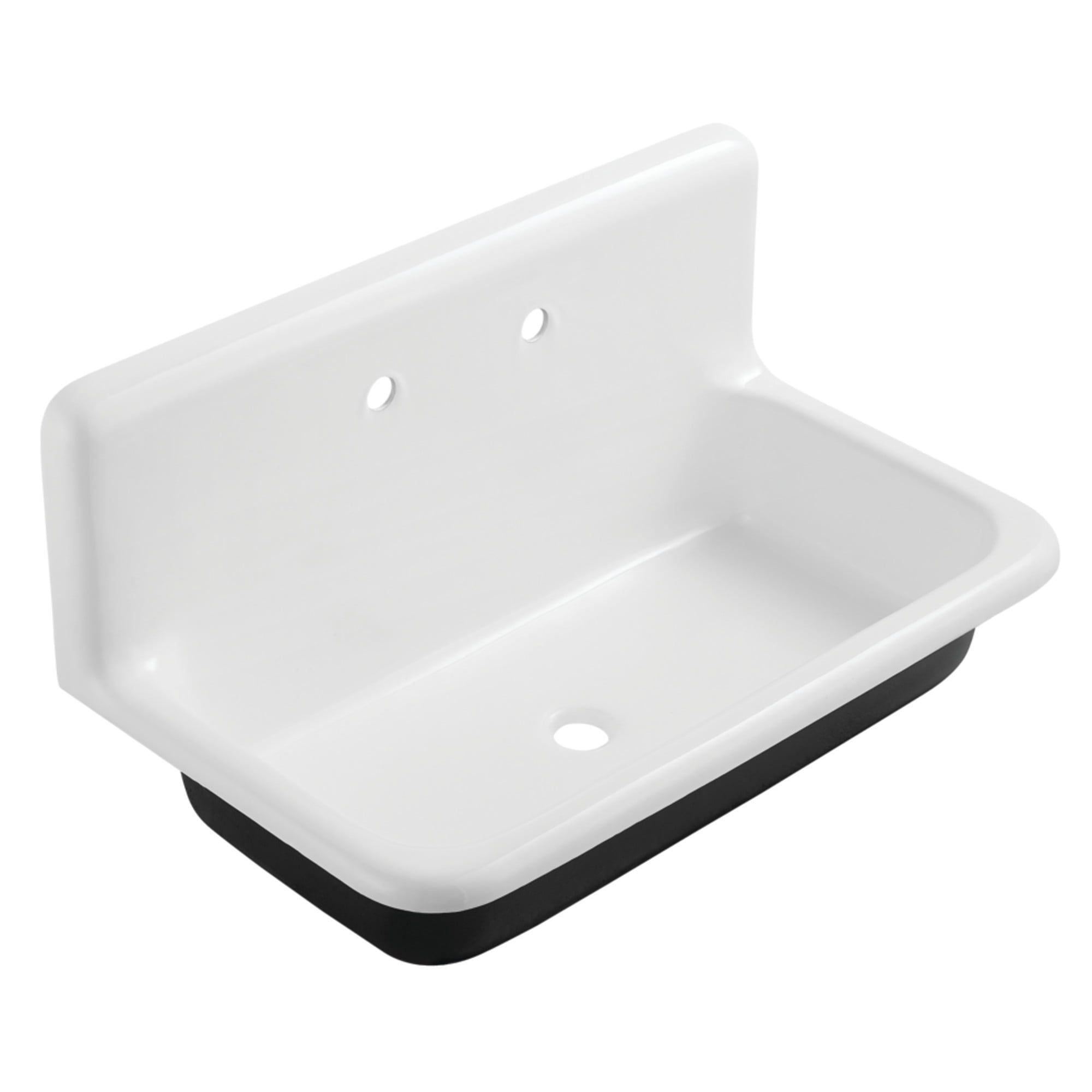Gourmetier GCLWS362019 Towne 36-Inch Cast Iron Wall Mount Utility Sink, 2-Hole, White