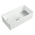 thumbnail image 1 of Gourmetier GPKF301810 Kaolin 30-Inch Ceramic Apron Front Single Bowl Farmhouse Kitchen Sink with Bottom Grid and Strainer, Glossy White, 1 of 4