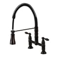 thumbnail image 1 of Gourmetier GS1275AL Heritage Double-Handle Deck-Mount Pre-Rinse Bridge Kitchen Faucet, Oil Rubbed Bronze, 1 of 4