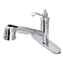 Kingston Brass GSC7571TL Single-Handle 1-or-3 Hole Deck Mount Pull-Out Sprayer Kitchen Faucet in Polished Chrome