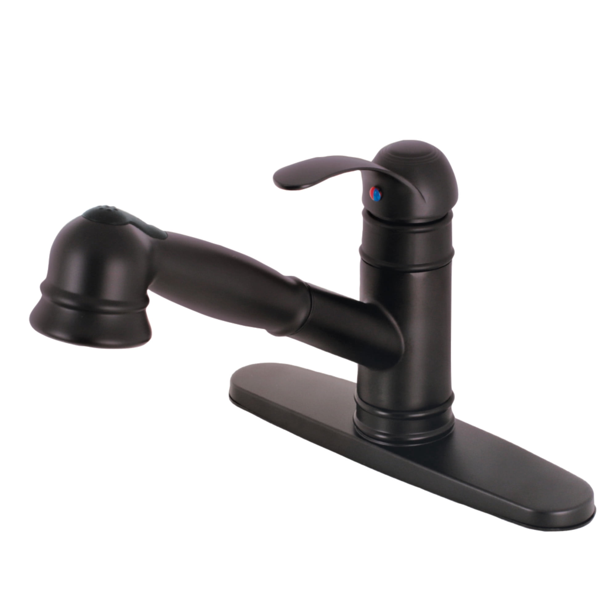 Kingston Brass GSC7575WEL Single-Handle 1-or-3 Hole Deck Mount Pull-Out Sprayer Kitchen Faucet in Oil Rubbed Bronze