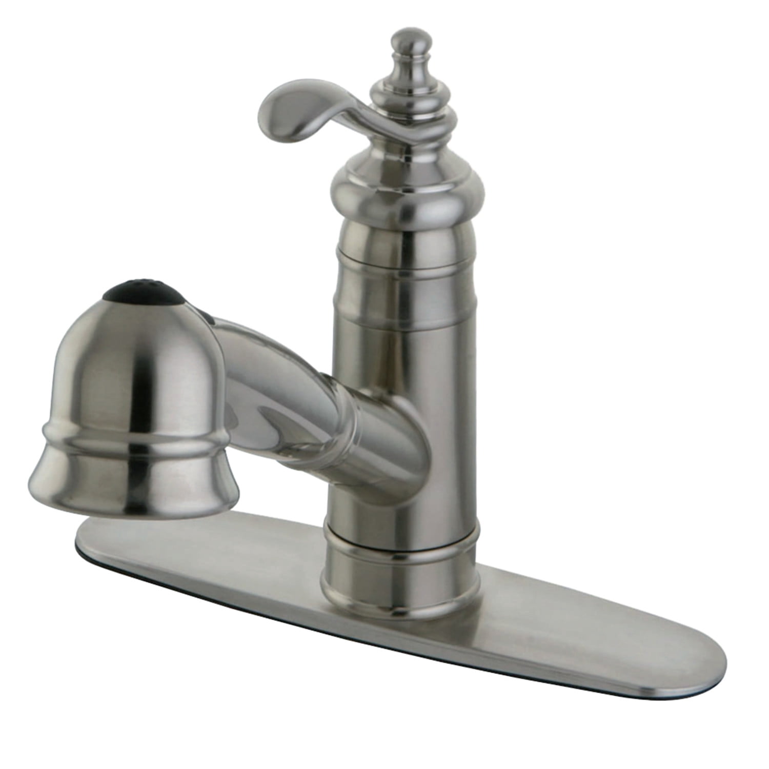 Nickel Single-Handle Pull-Out Kitchen Faucet with Sprayer
