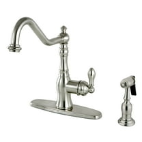 Gourmetier GSY7708ACLBS American Classic Single-Handle Kitchen Faucet with Brass Sprayer, Brushed Nickel