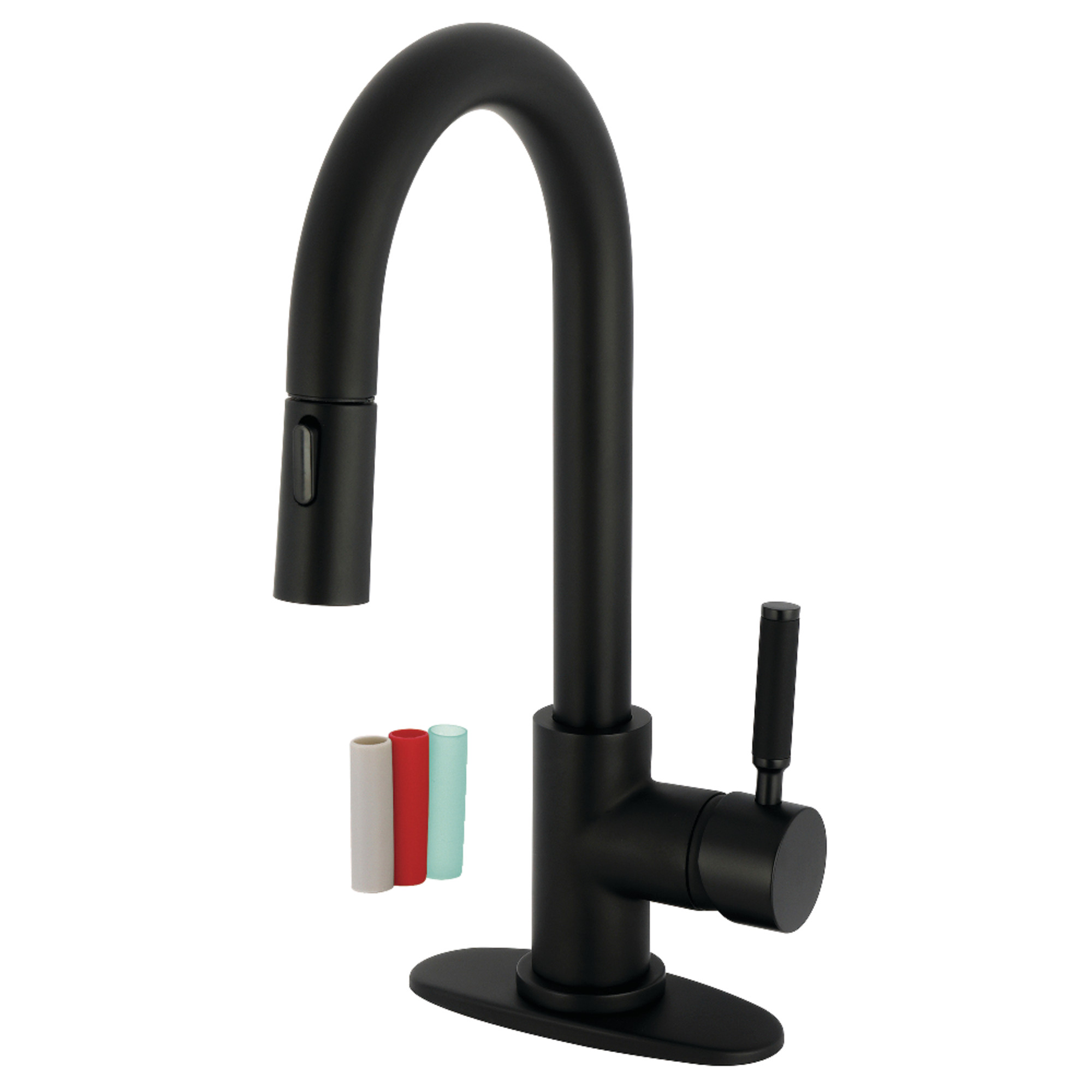 Gourmetier LS2460DKL Kaiser Single-Handle Pull Down Sprayer Bar Faucet, Matte Black