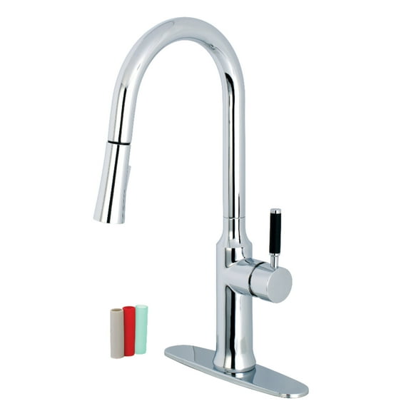 Kingston Brass LS2721DKL Kaiser Single-Handle Pull-Down Kitchen Faucet in Polished Chrome