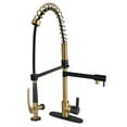 thumbnail image 1 of Gourmetier LS850CTLBBMB Continental Single-Handle Deck-Mount Pre-Rinse Kitchen Faucet with Pot Filler, Brushed Brass/Matte Black, 1 of 4