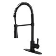 thumbnail image 1 of Gourmetier LS8670CTL Continental Single-Handle Deck-Mount Pre-Rinse Kitchen Faucet, Matte Black, 1 of 9