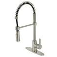 thumbnail image 1 of Gourmetier LS8678CTL Continental Single-Handle Deck-Mount Pre-Rinse Kitchen Faucet, Brushed Nickel, 1 of 6