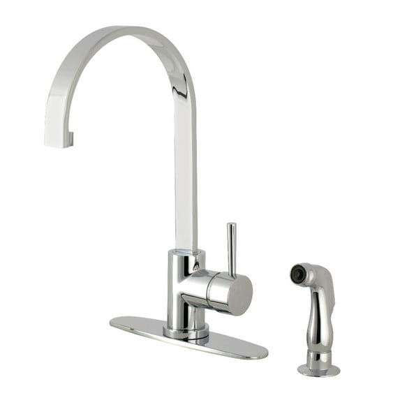 Gourmetier LS8711DLSP Concord Single-Handle Kitchen Faucet with Side Sprayer, Polished Chrome