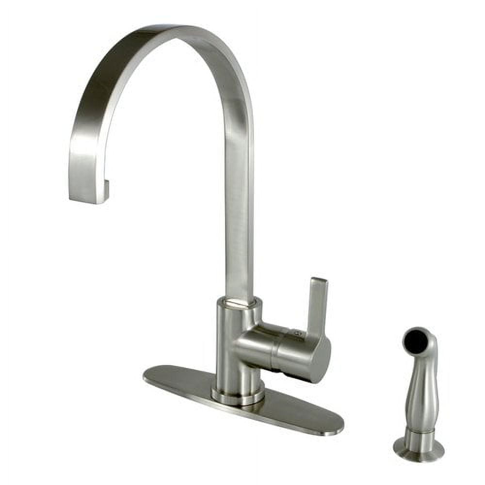Gourmetier LS8718CTLSP Continental 8" Centerset Single-Handle Kitchen Faucet with Side Sprayer, Satin Nickel