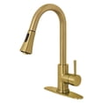 thumbnail image 1 of Kingston Brass LS8723DL Concord Single-Handle Pull-Down Kitchen Faucet in Brushed Brass, 1 of 8