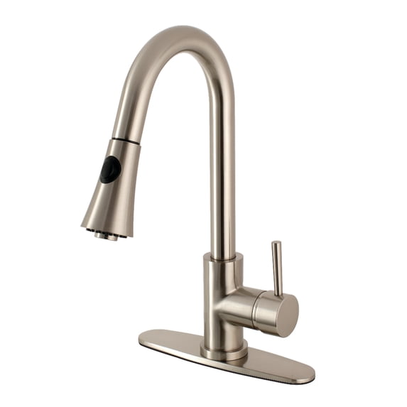 Kingston Brass LS8728DL Concord Single-Handle Pull-Down Kitchen Faucet in Brushed Nickel