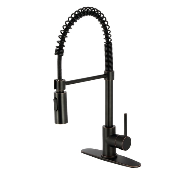 Gourmetier LS8776DL Concord Single-Handle Deck-Mount Pre-Rinse Kitchen Faucet, Naples Bronze