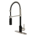 thumbnail image 1 of Gourmetier LS8779CTL Continental Single-Handle Deck-Mount Pre-Rinse Kitchen Faucet, Matte Black/Brushed Nickel, 1 of 8