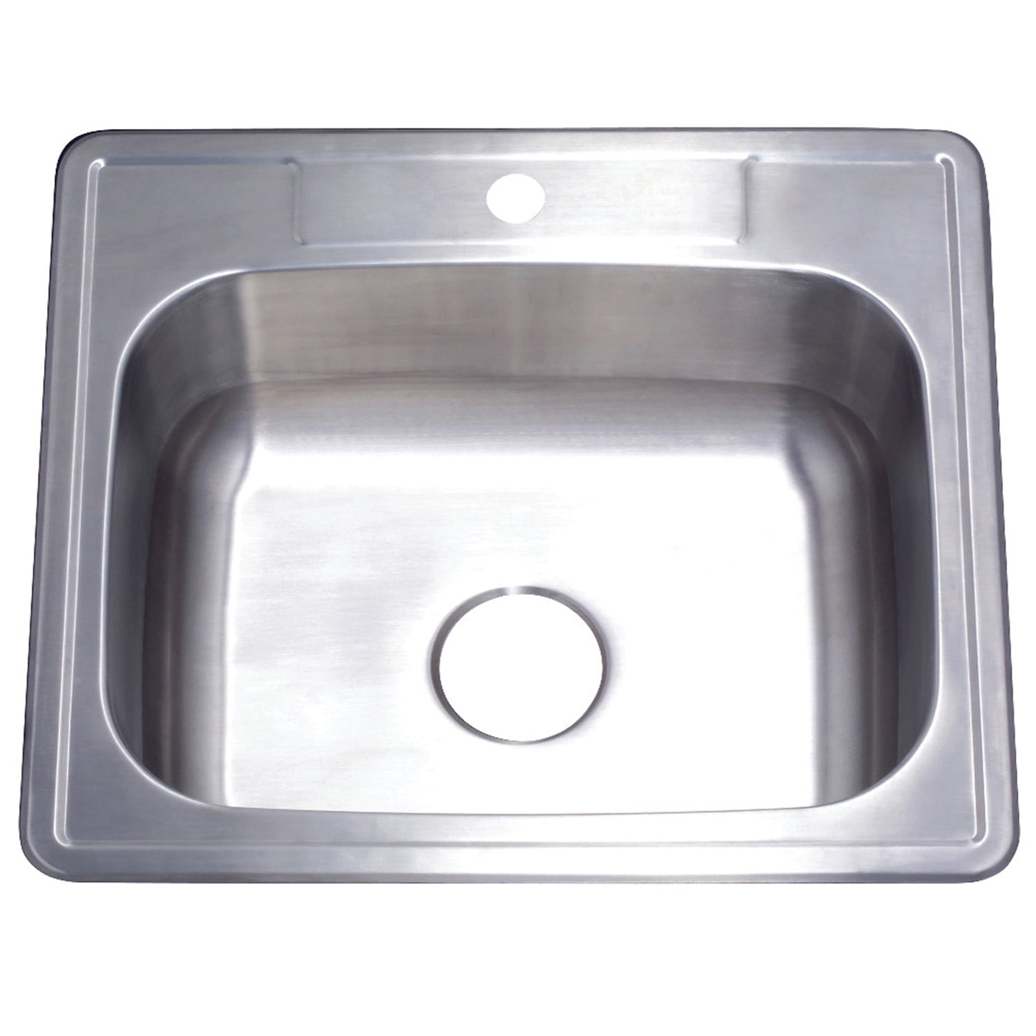 Brushed Stainless Steel Single Bowl Drop-In Kitchen Sink