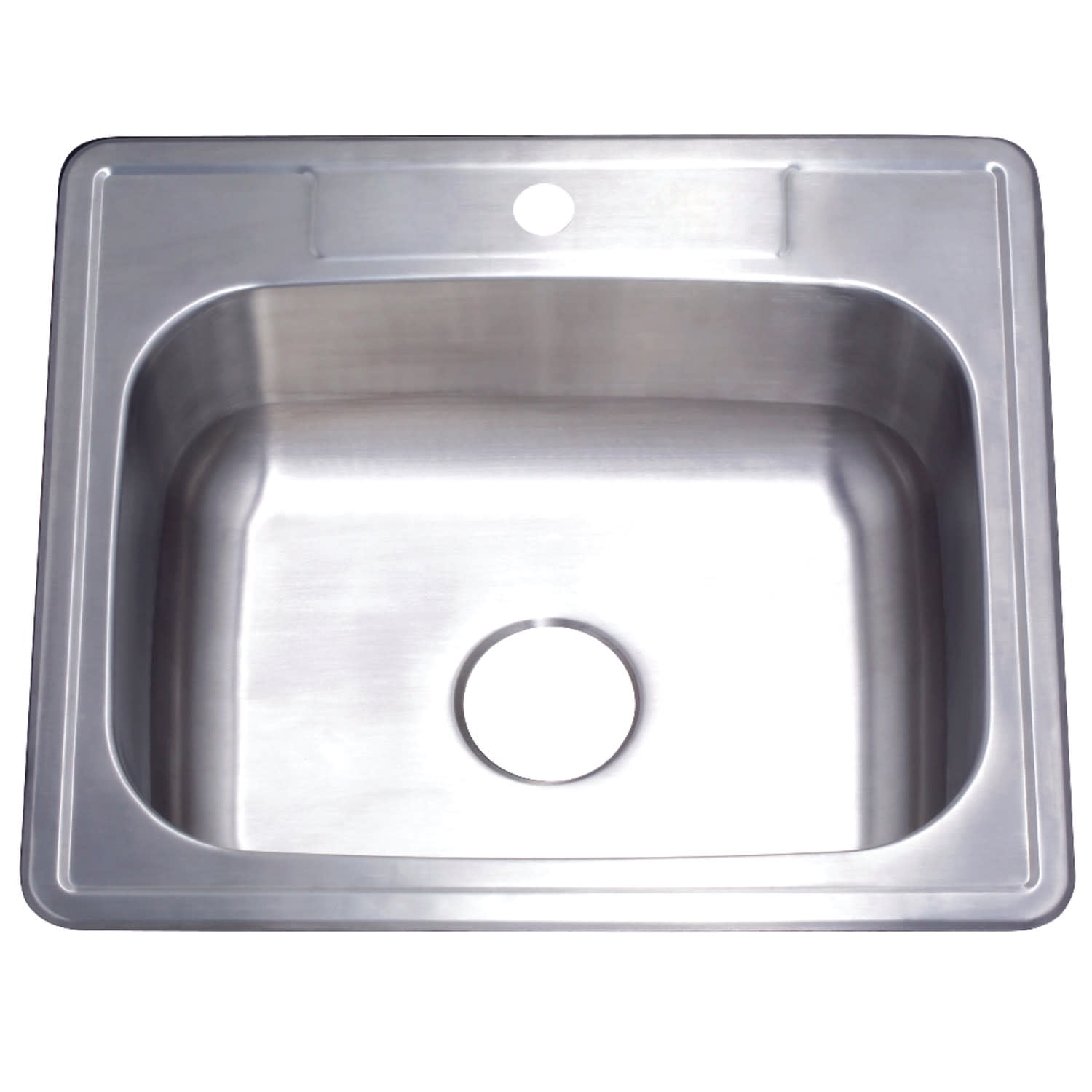 Brushed Stainless Steel Single Bowl Drop-In Kitchen Sink