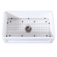 thumbnail image 1 of Gourmetier KGKFA331810SQ Arcticstone 33-Inch Solid Surface White Stone Apron-Front Single Bowl Farmhouse Kitchen Sink with Strainer and Grid in Matte White/Brushed, 1 of 7