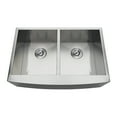 thumbnail image 1 of Gourmetier GKUDF30209 Uptowne 30" Stainless Steel Apron-Front Double Bowl Farmhouse Kitchen Sink with Strainers x 2, Brushed, 1 of 5