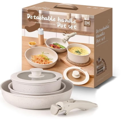 Gourmetific Cookware Set, 5-Piece Detachable Handle Set