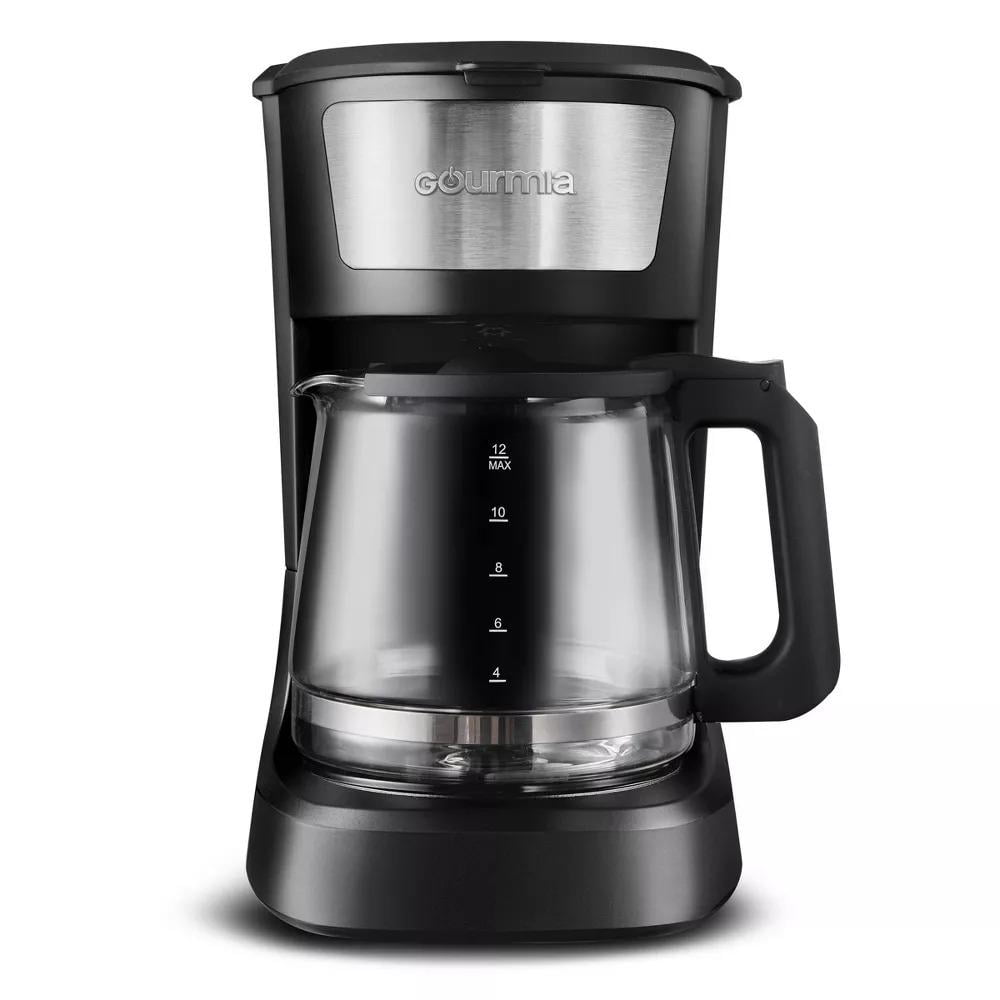 Gourmia Black and Stainless Steel 12-Cup Drip Coffee Maker