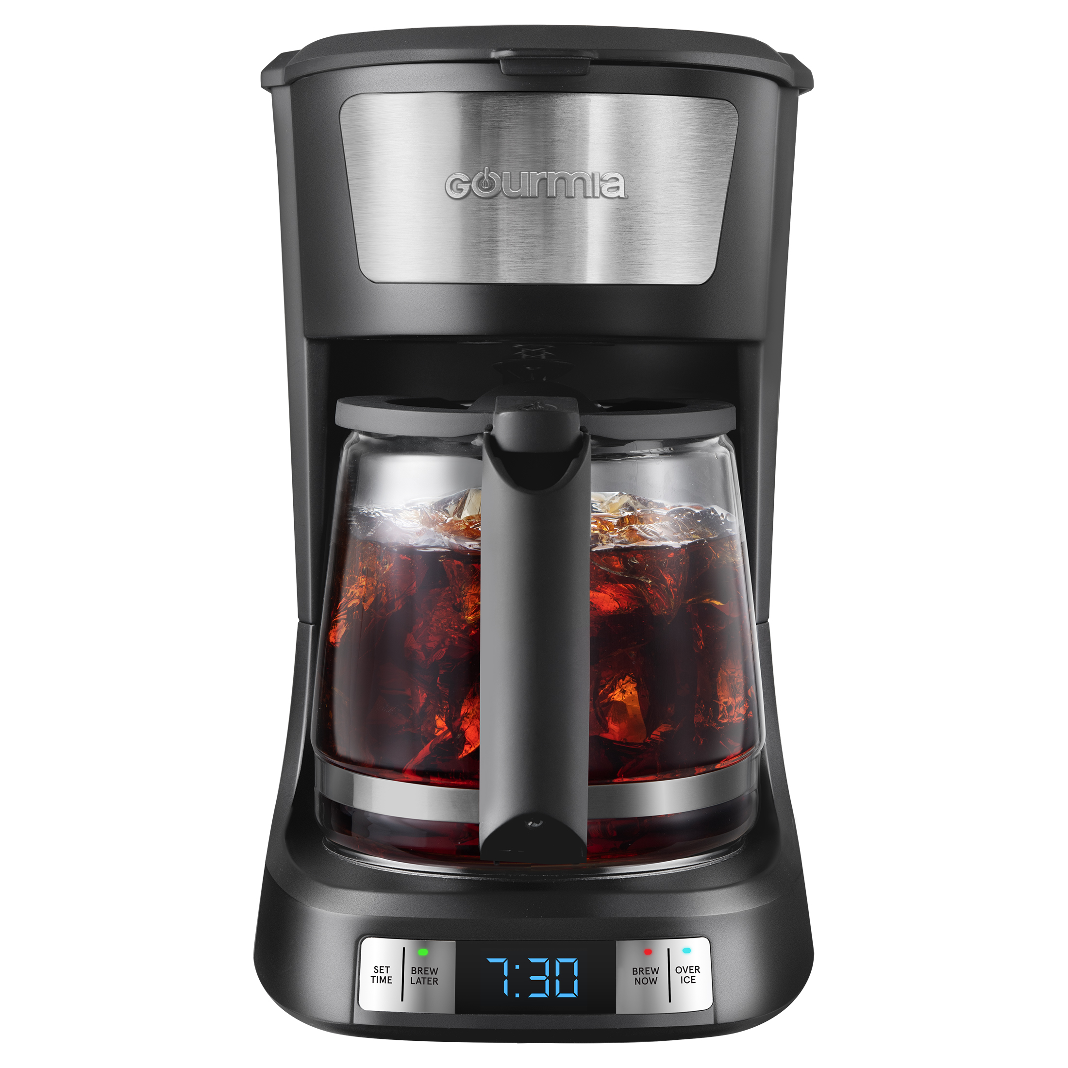 Gourmia 12 Cup Programmable Hot & Iced Coffee Maker with Keep Warm Feature - Black, New - image 1 of 7