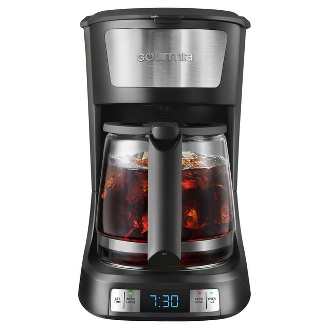 Gourmia 12 Cup Programmable Hot & Iced Coffee Maker with Keep Warm Feature - Black, New