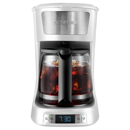 Gourmia 12 Cup Programmable Hot & Iced Coffee Maker with Keep Warm Feature - White, New