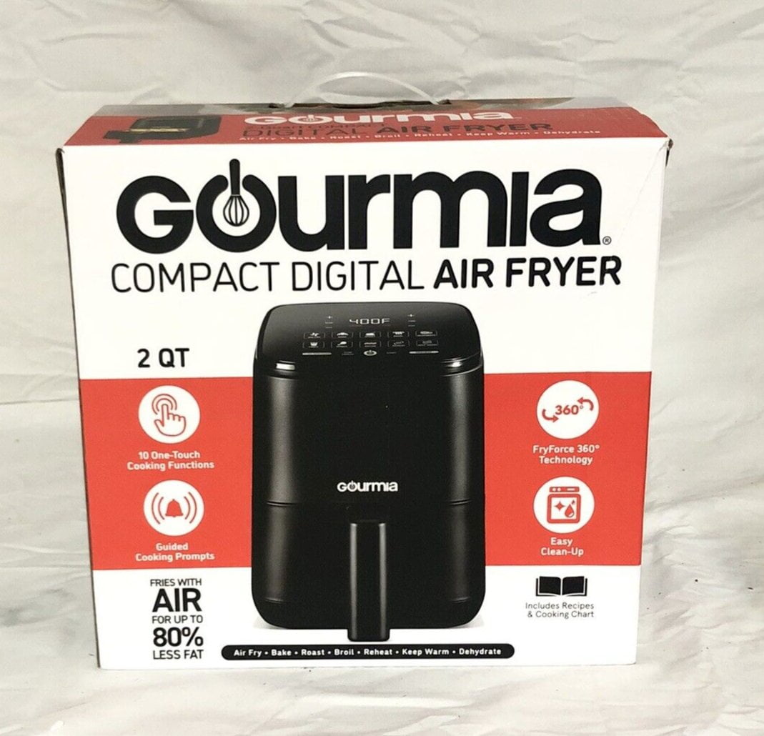 Gourmia 2qt AIR FRYER, Digital, 10 Presets & Fry Force 360¬∞ Guided