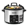 thumbnail interactive-video image 1 of Gourmia 4.5 QT Programmable Slow Cooker, 5 Presets, Keep Warm, Stainless Steel, 1 of 11