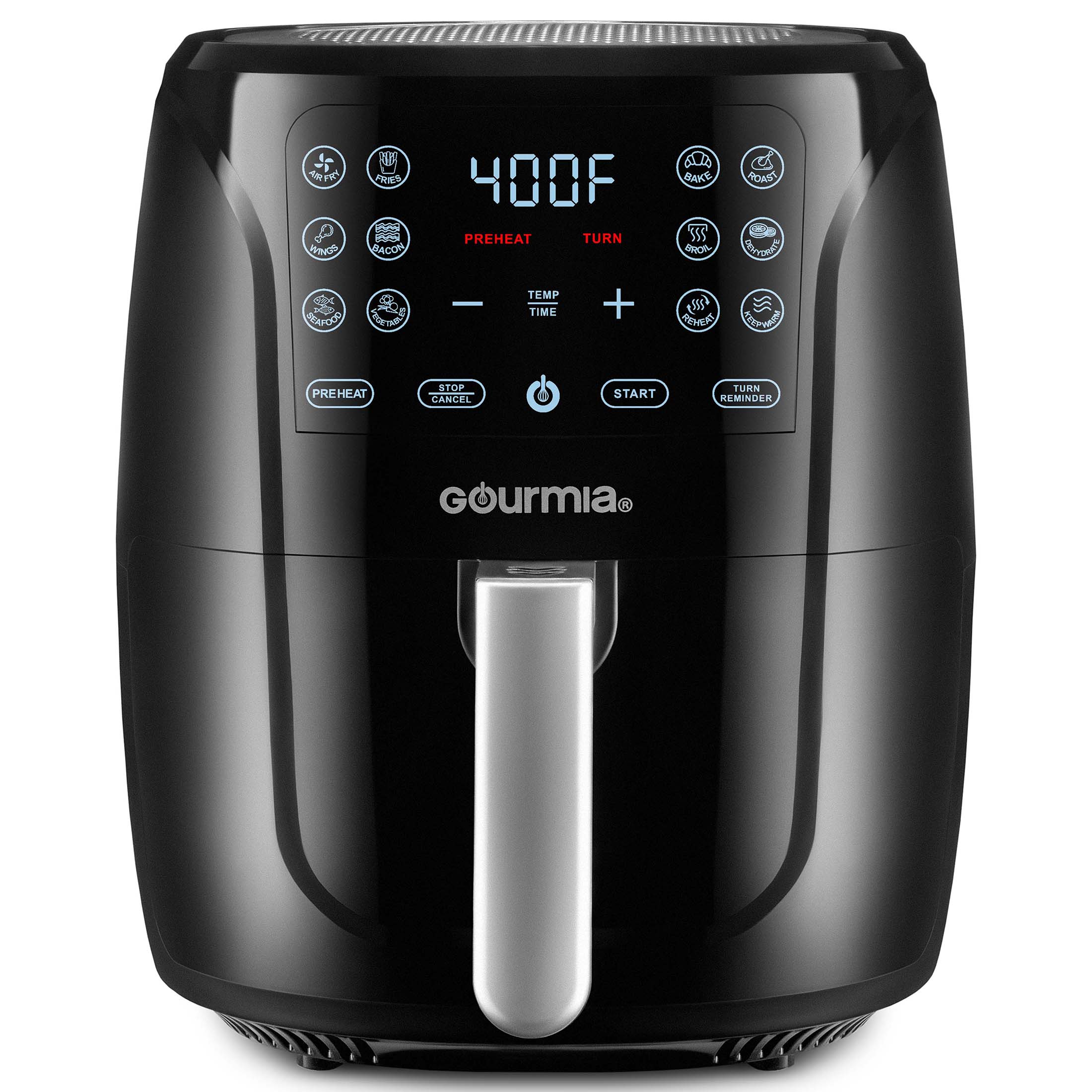 Gourmia 6-Qt Digital Air Fryer with Guided Cooking, Black GAF686, New, 13.2 H - image 1 of 8